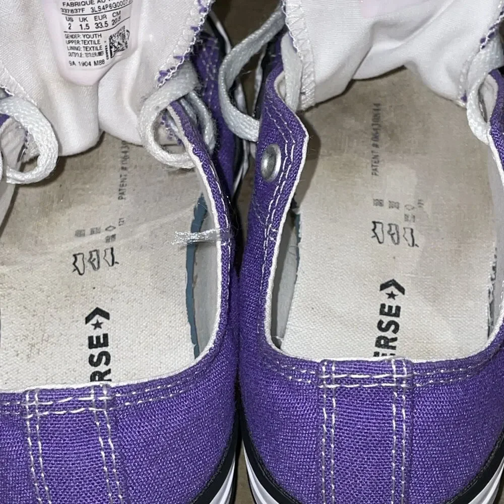 Converse Chuck Taylor All Star Purple Canvas Low Top Youth Size 2 337837F